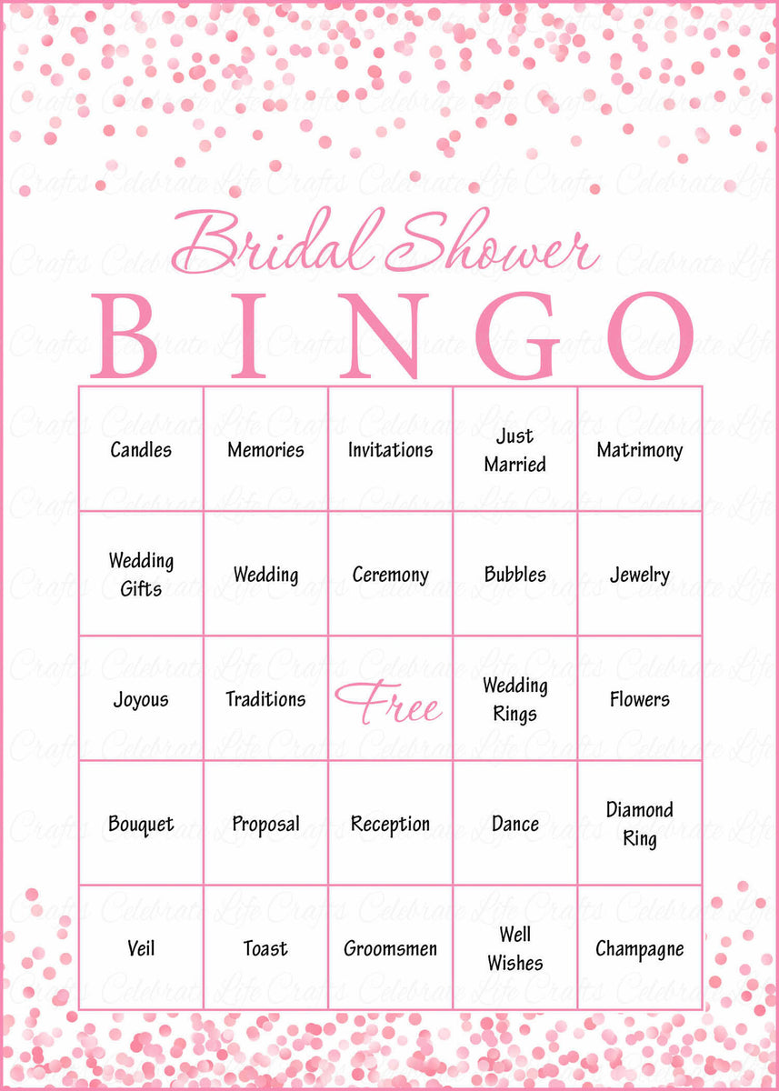 Pink Confetti Bridal Shower Game Download for Wedding Shower | Bridal ...