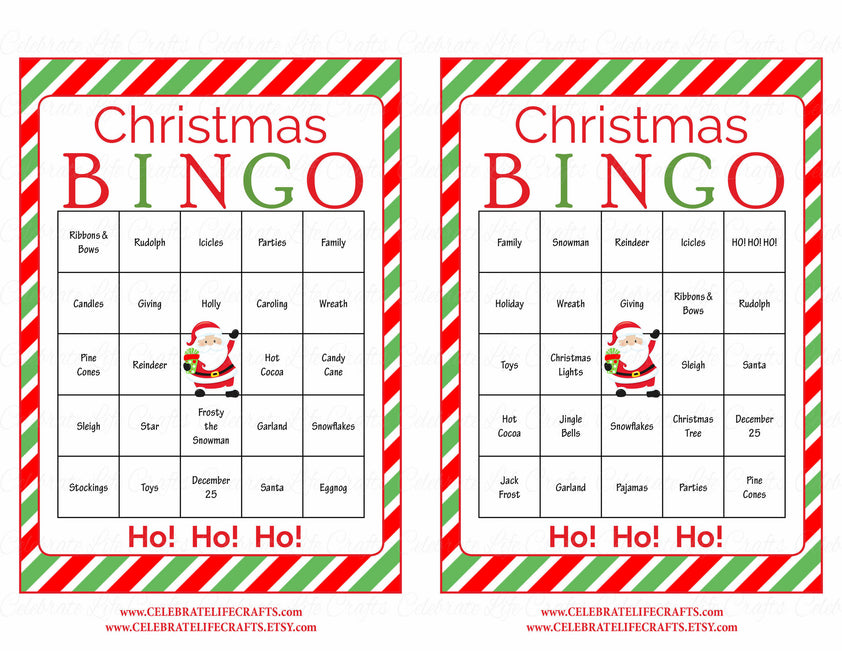 Christmas Bingo Game Download For Holiday Party Ideas 