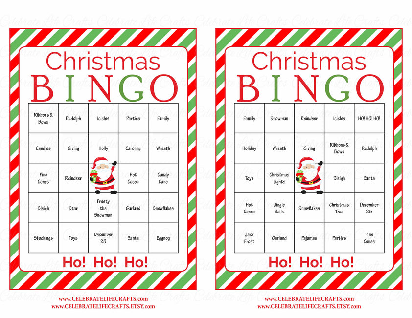 Christmas Bingo Game Download for Holiday Party Ideas | Christmas Party ...