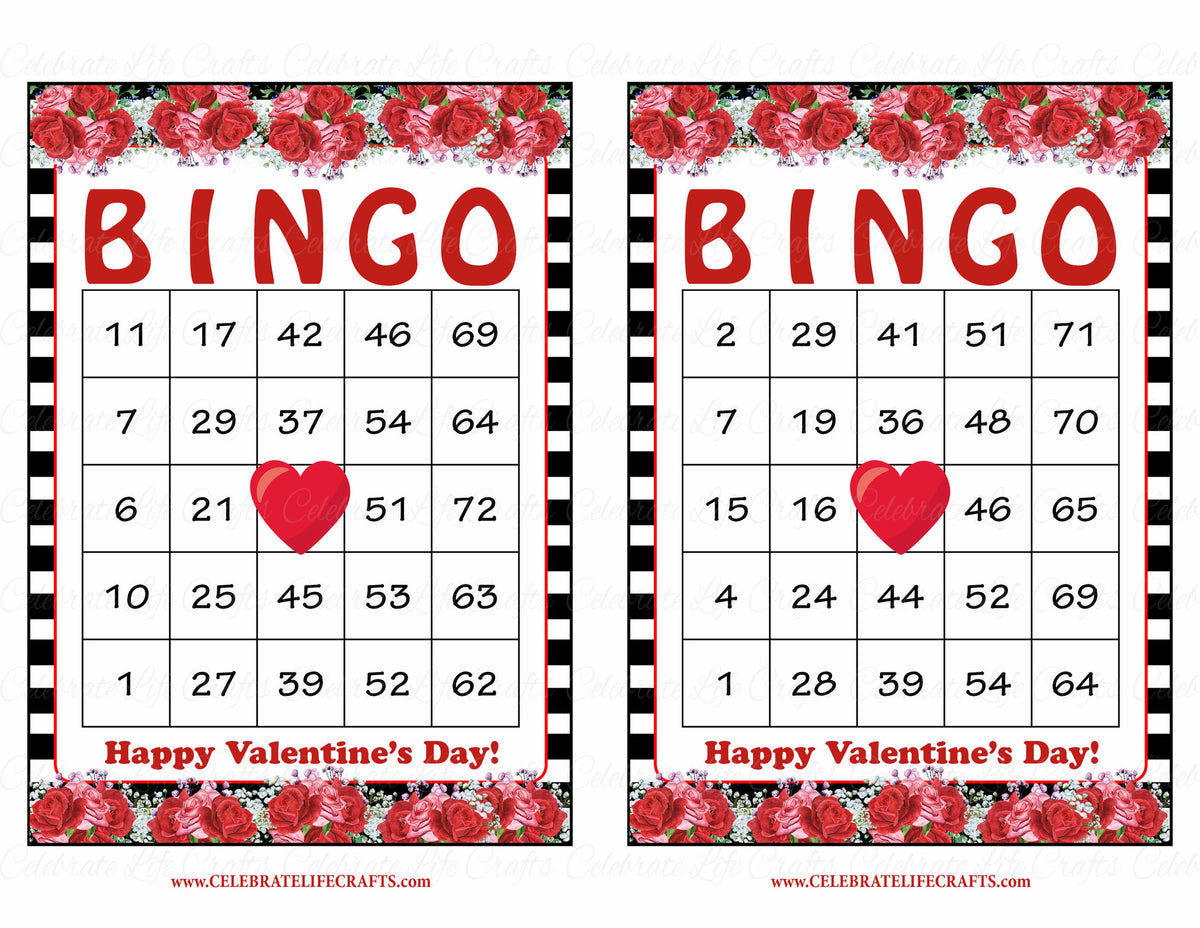 Valentine Bingo Game Download for Holiday Party Ideas | Valentine's Day ...