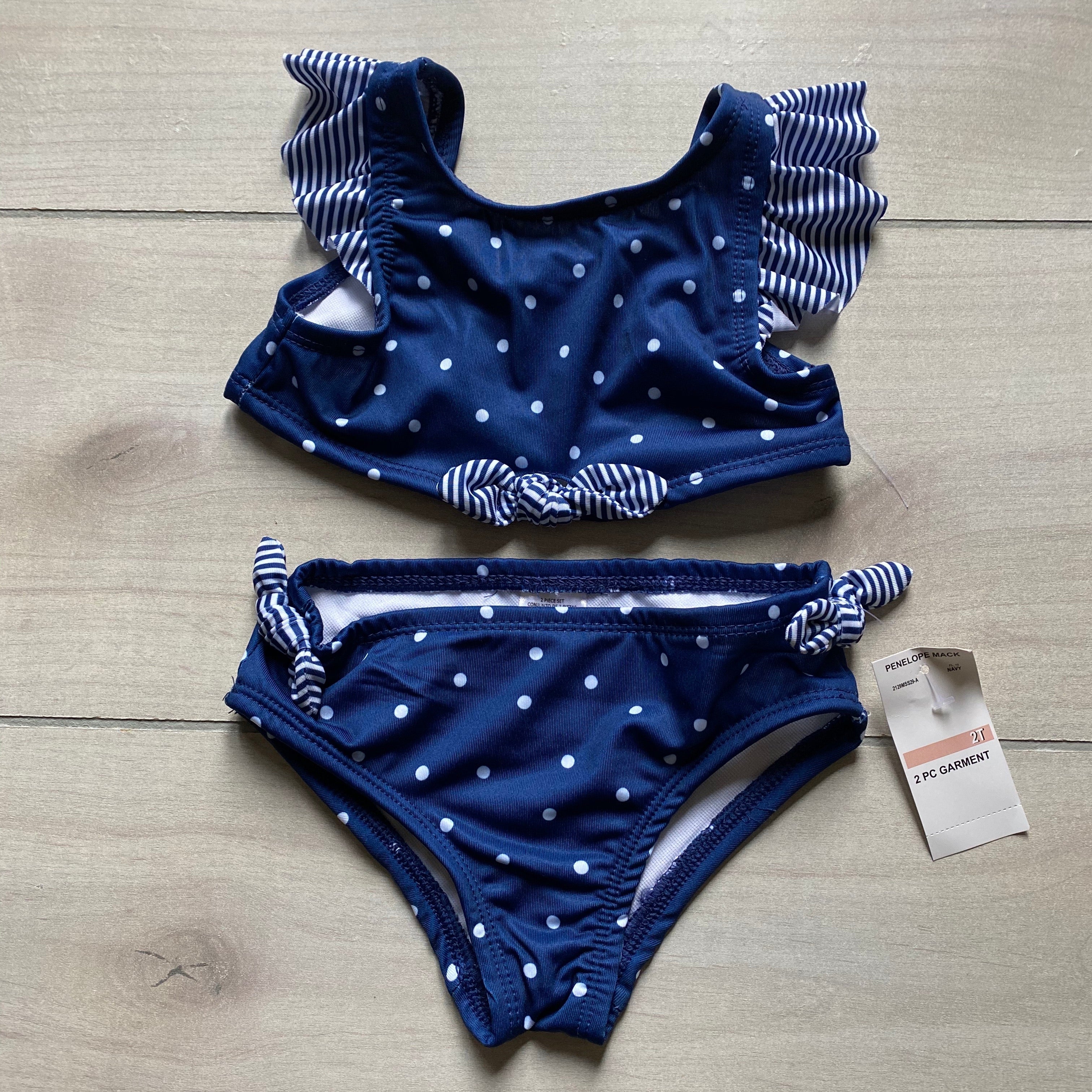 NEW Penelope Mack Navy Polka Dot 2 Piece Swimsuit – Sweet Pea & Teddy