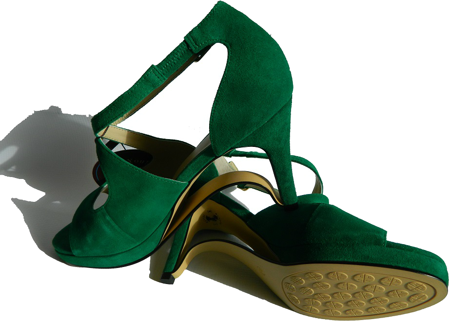 NEW! Ultra-Comfort Suede High Heels with Stabilization - Emerald Green ...