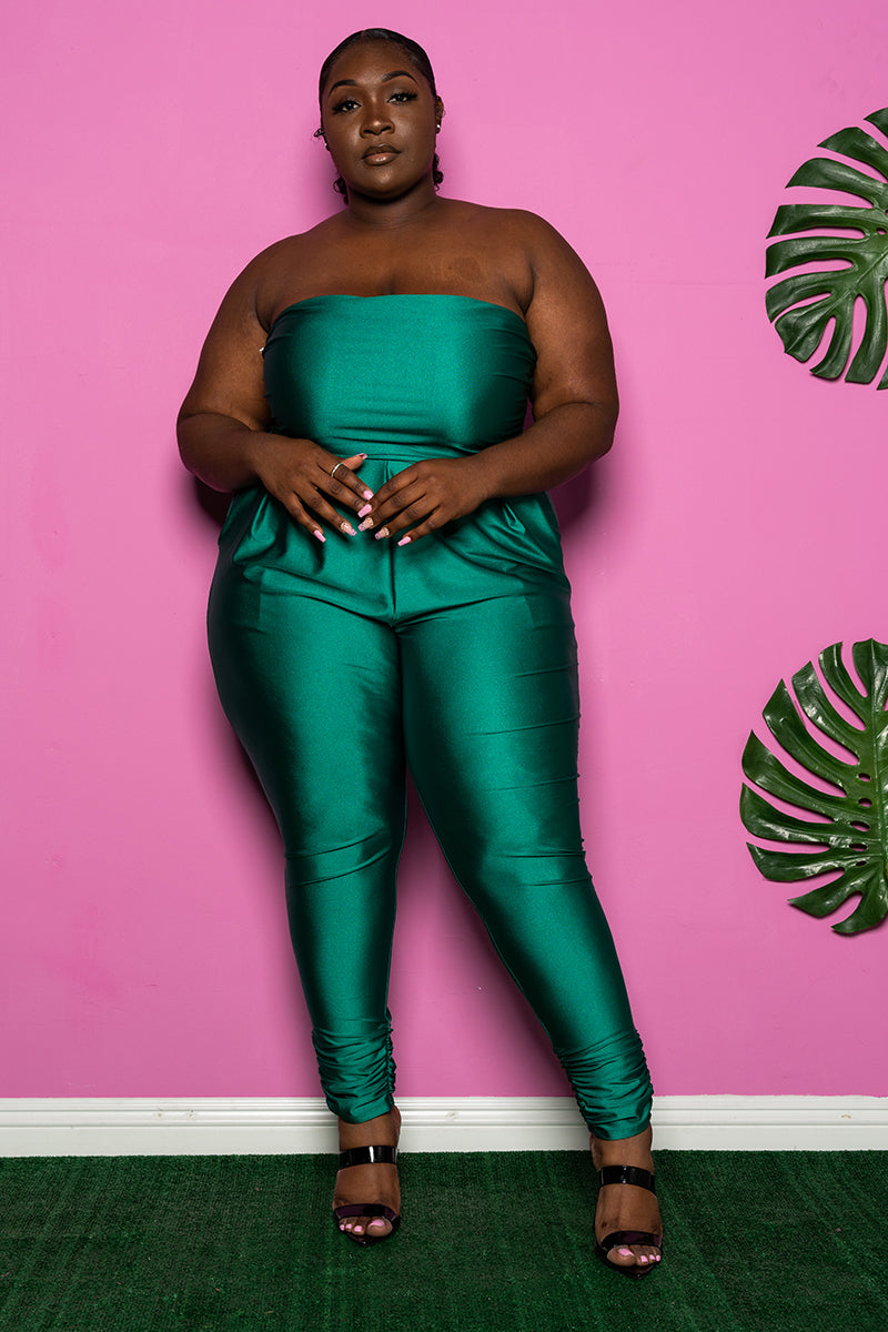 plus size emerald green jumpsuit