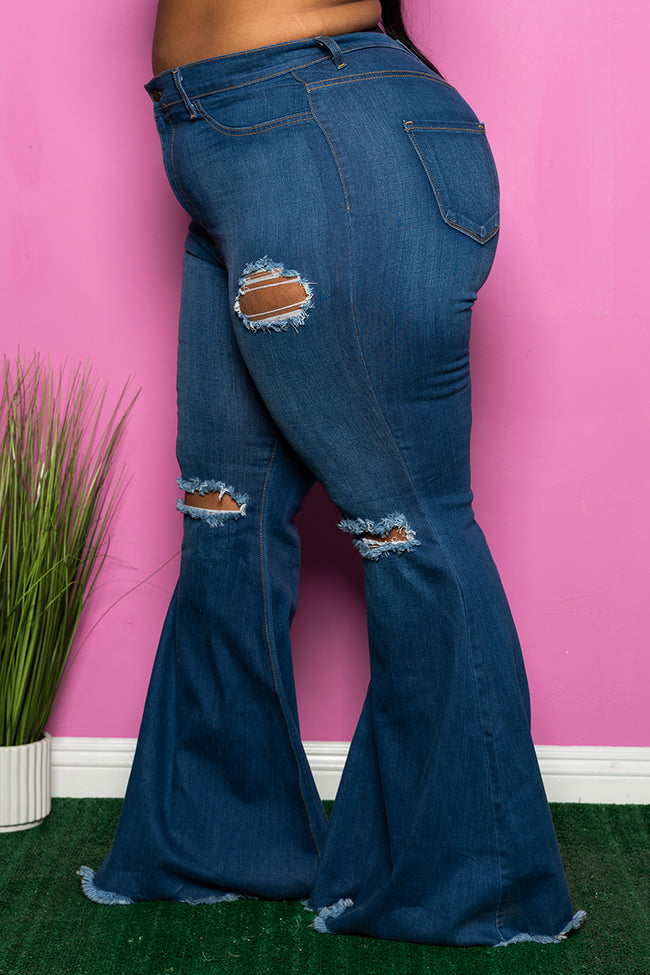 bell bottom plus size jeans