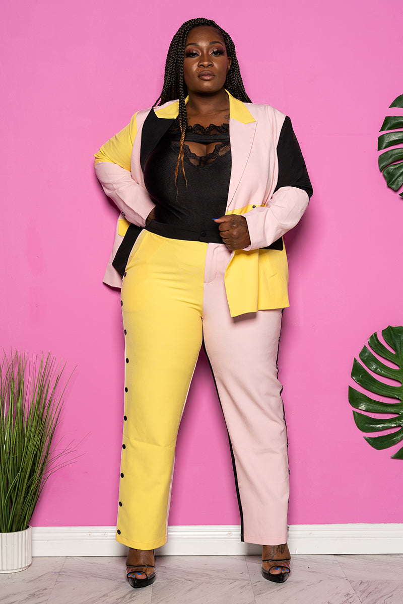 plus size yellow suit