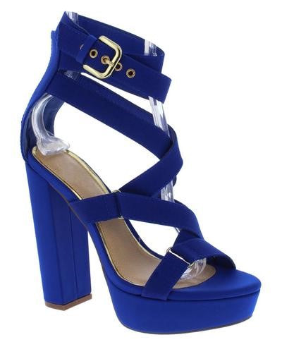 royal blue block heels