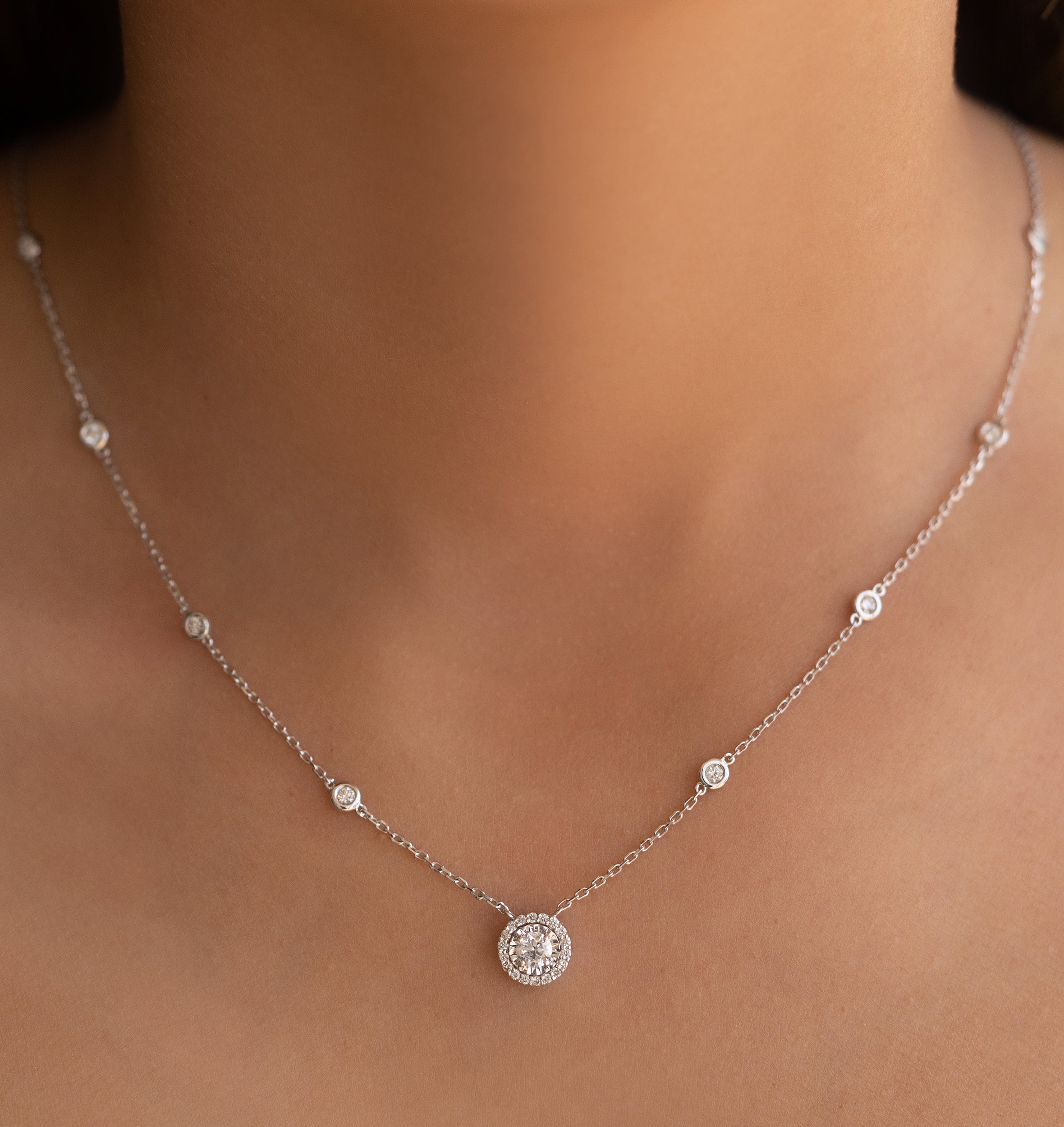 Diamond Halo Necklace