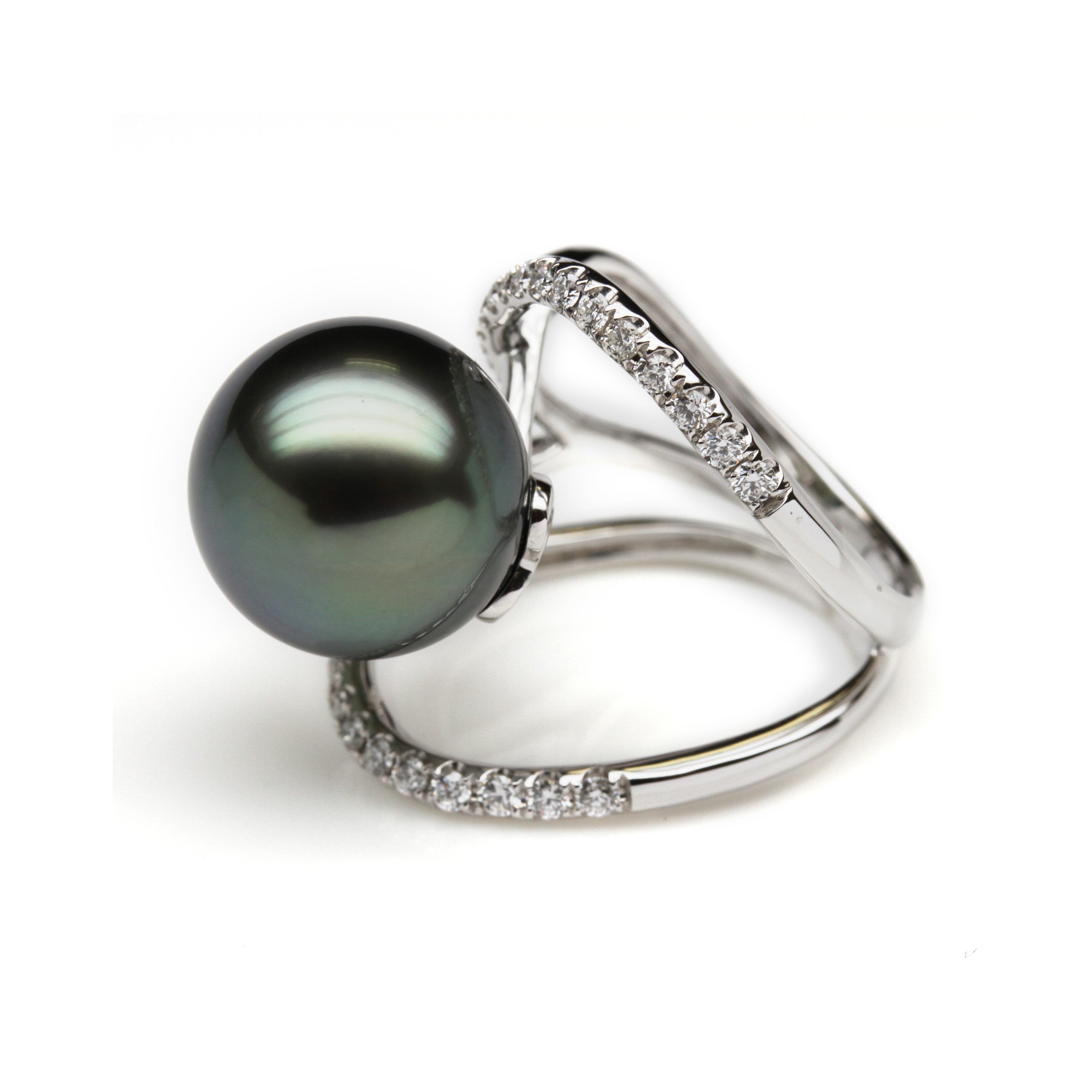 Tahitian Pearl and Diamond Ring – Harold Stevens