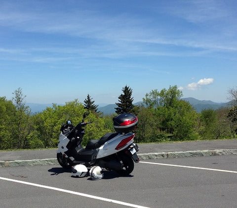 storing motorcycle helmets on the ground is a no-no. buy a helmet halo!