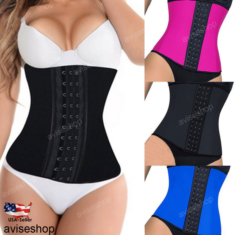 Sport Latex Rubber Waist Trainer Cincher Corset Body Shaper Workout 1931