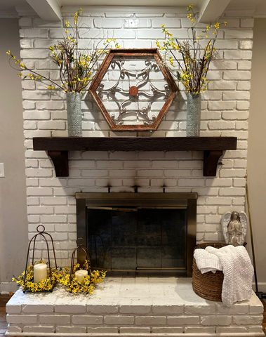 Forsythia on a mantle