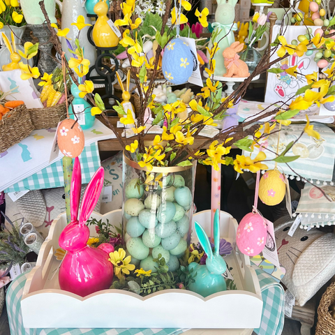 Easter Tree with Forsythia Centerpiece