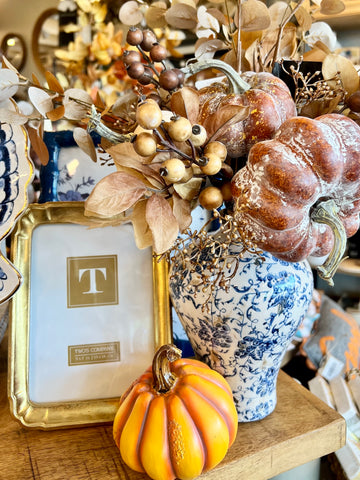 Blue and White Fall Decor