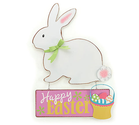 This hanging tin bunny sign is a great value & perfect to adorn any wall of door.