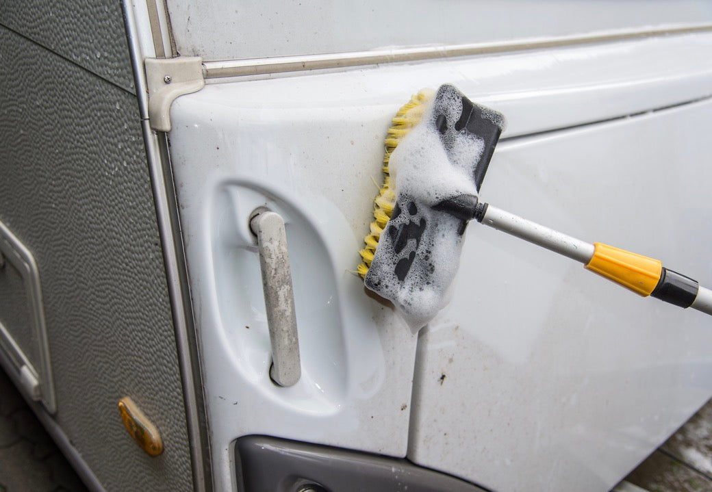 Washing the exterior of an RV for winterization