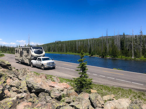 We purchased our RV new and have traveled to countless epic places. Photo location is in Yellowstone National Park.