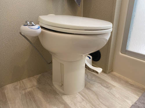 Our soft close toilet lid upgrade. A quick switch that anyone can do!