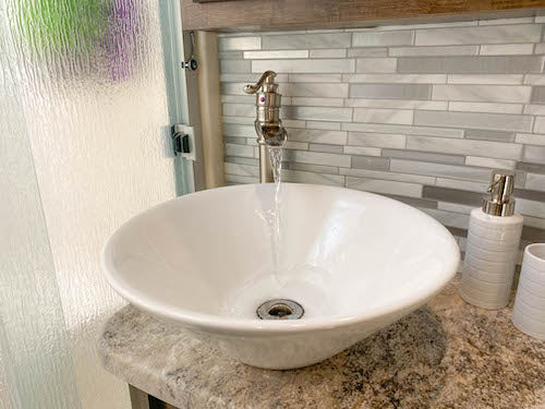 Our waterfall-style faucet was a great upgrade!