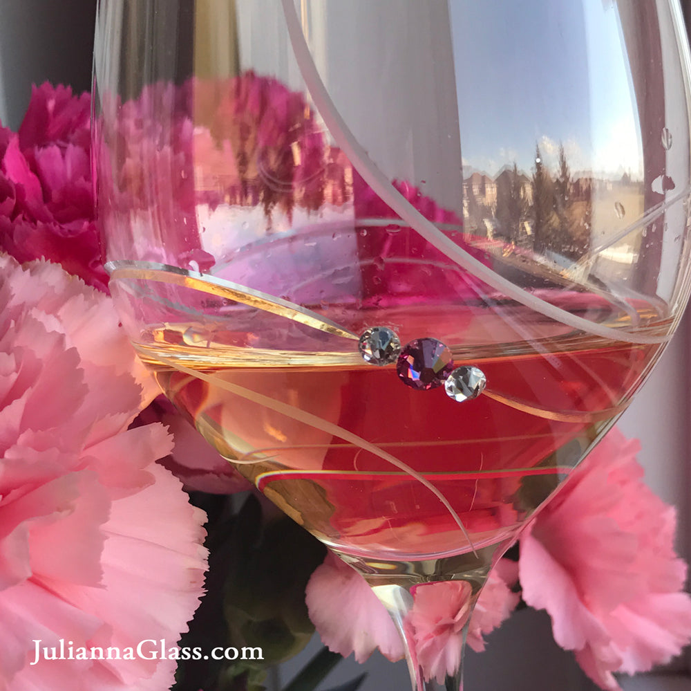 pink wine glasses