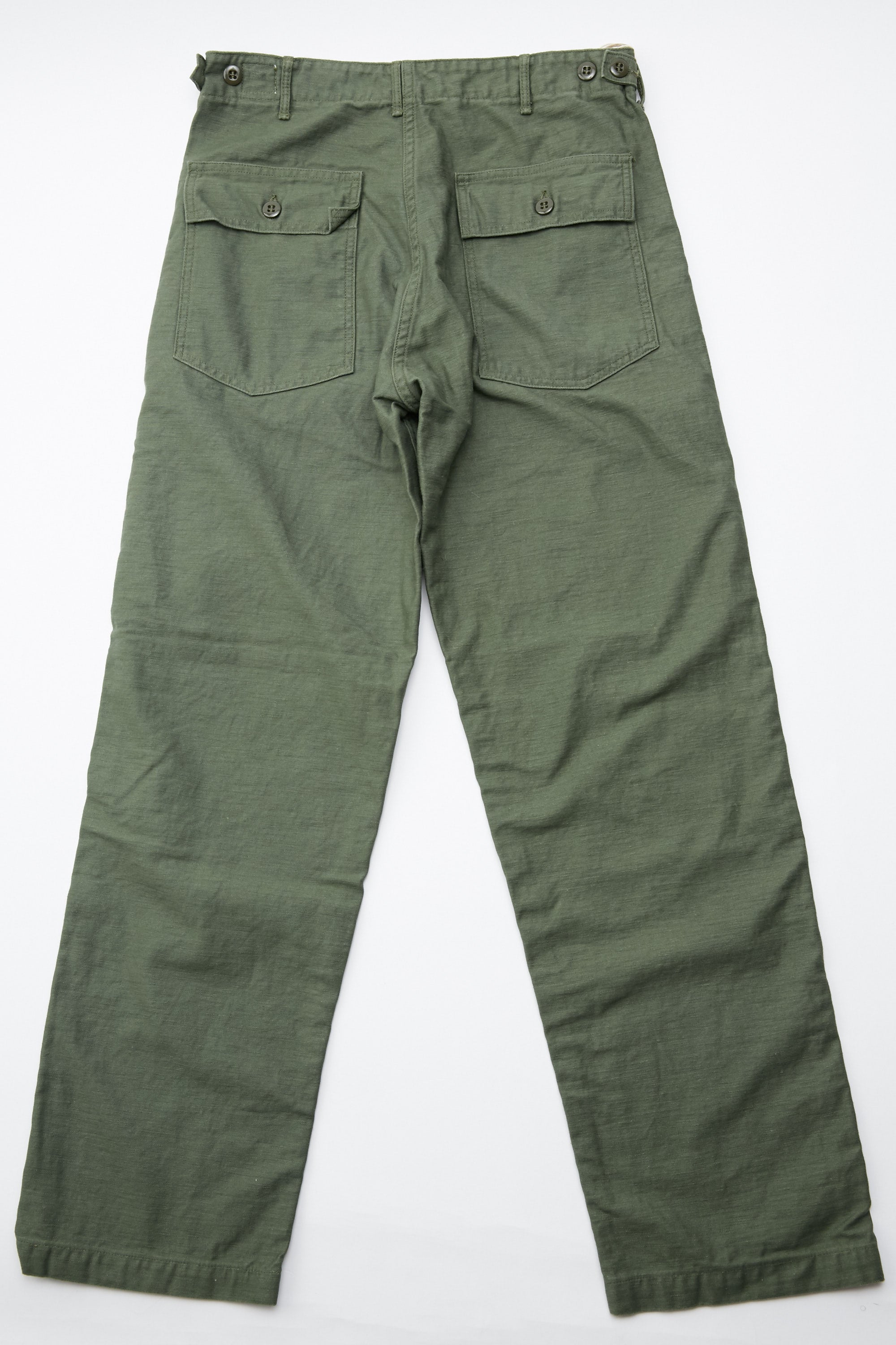 OrSlow US Army Fatigue Pants (Regular Fit) - Green Reverse Cotton Sate ...