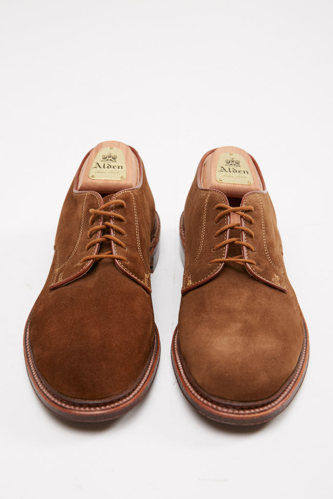 Alden Plain Toe Blucher Flex Snuff Suede #29336F – Totem Brand Co.