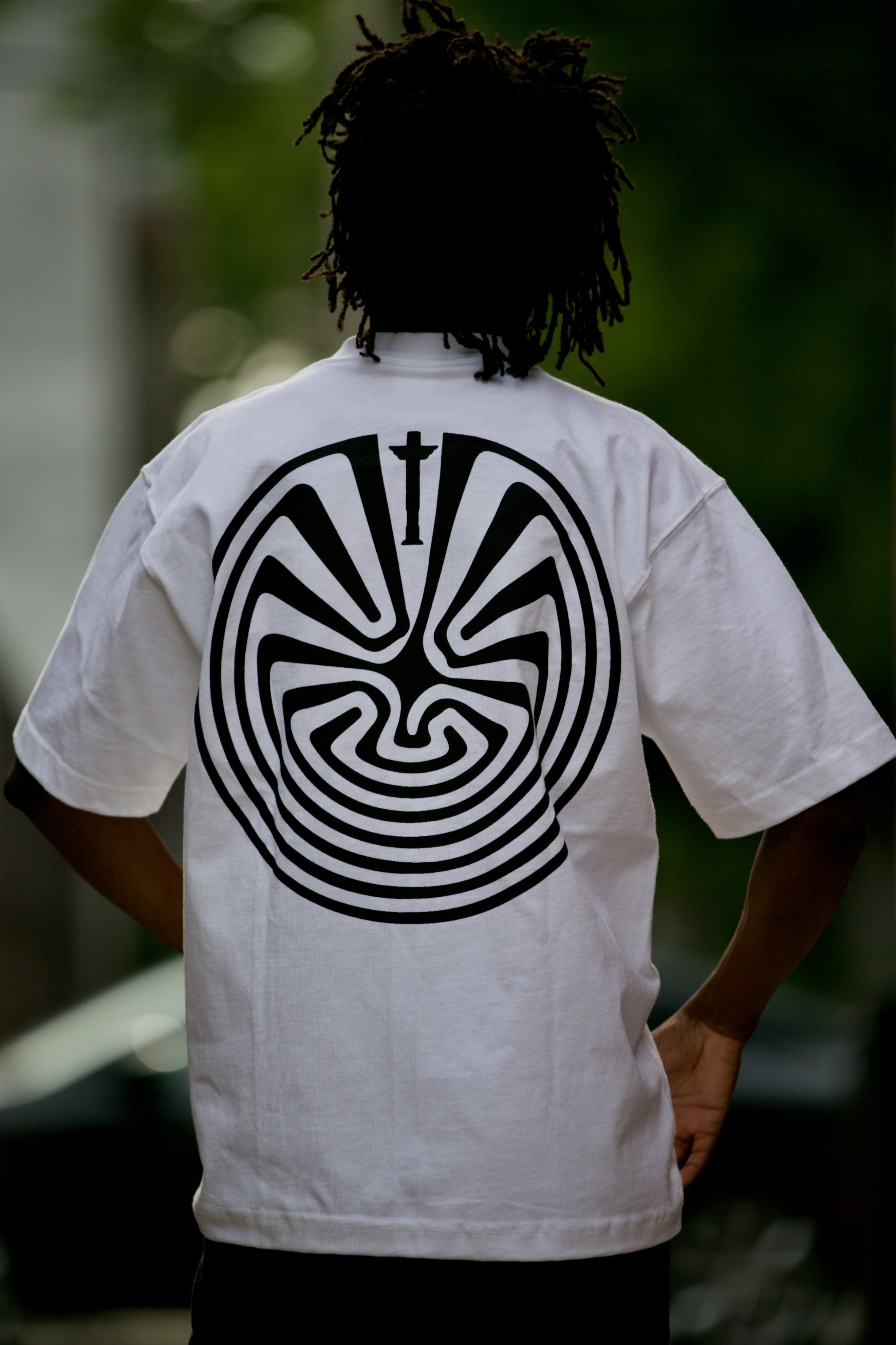 Totem Brand Co. "Totem in the Maze" Camber Max-Weight T-Shirt with Totem Brand Logo - White