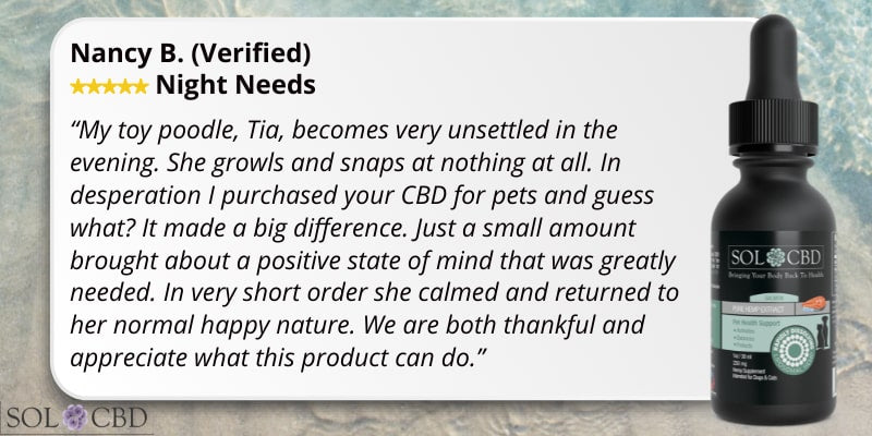 find a high quality, effective and trusted CBD oil for dogs, like SOL Liposomal CBD for Dogs & Cats. 