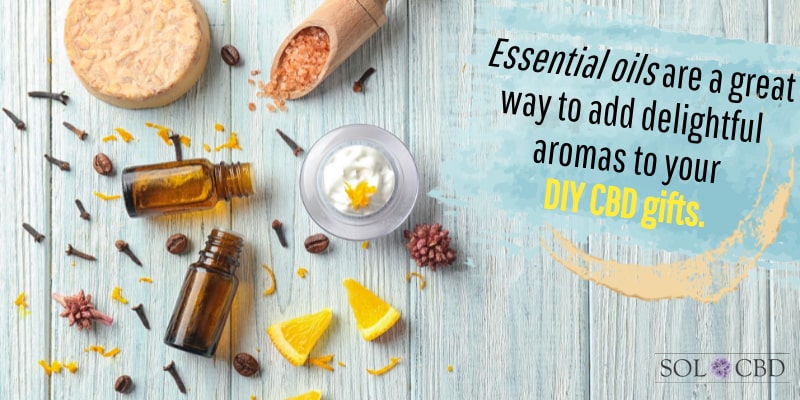 Essential oils are a great way to add delightful aromas to your DIY CBD gifts.