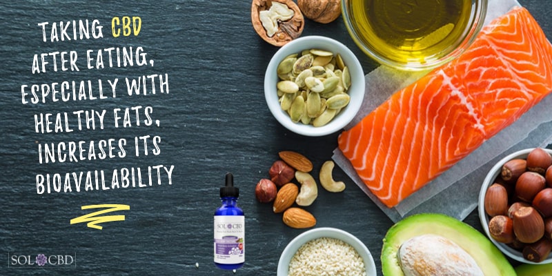 Taking CBD after eating, especially with healthy fats, increases its bioavailability.