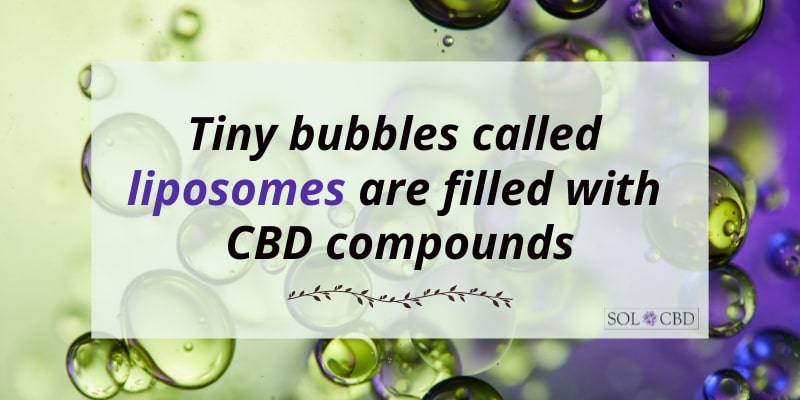 Tiny bubbles called liposomes are filled with CBD compounds.