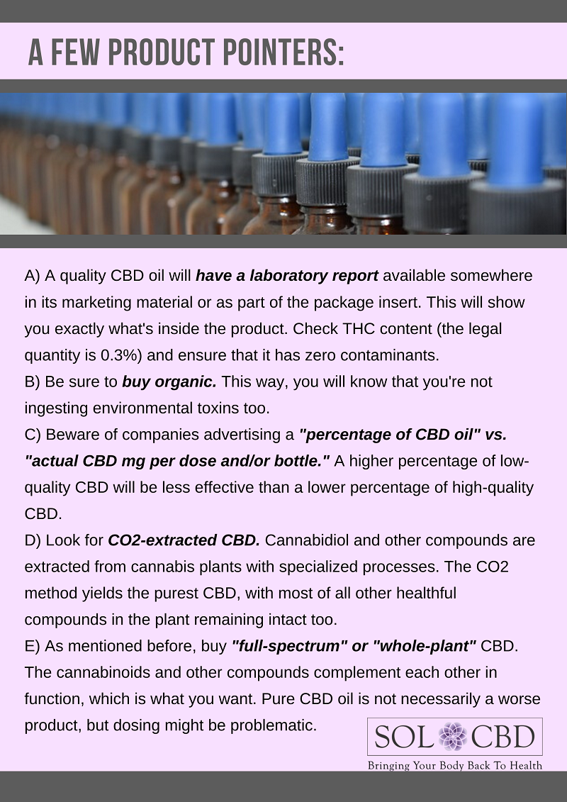 A few pointers for buying CBD products: