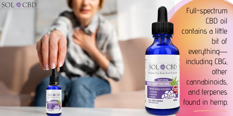 Full-spectrum CBD oil contains a little bit of everything—including CBG, other cannabinoids, and terpenes found in hemp.