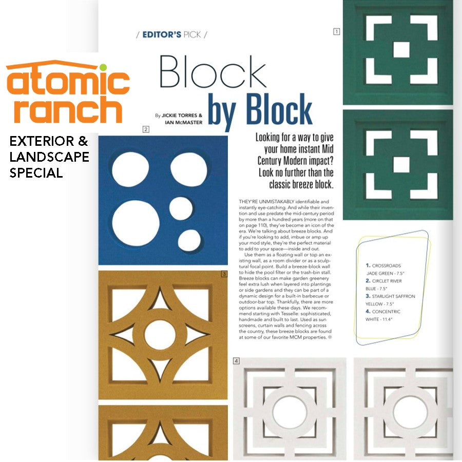 Article about Tesselle Breeze Blocks in Atomic Ranch Magazine