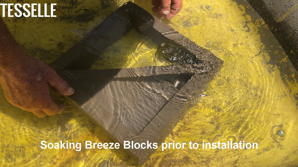 Saoking a Breeze Block Prior to Installation