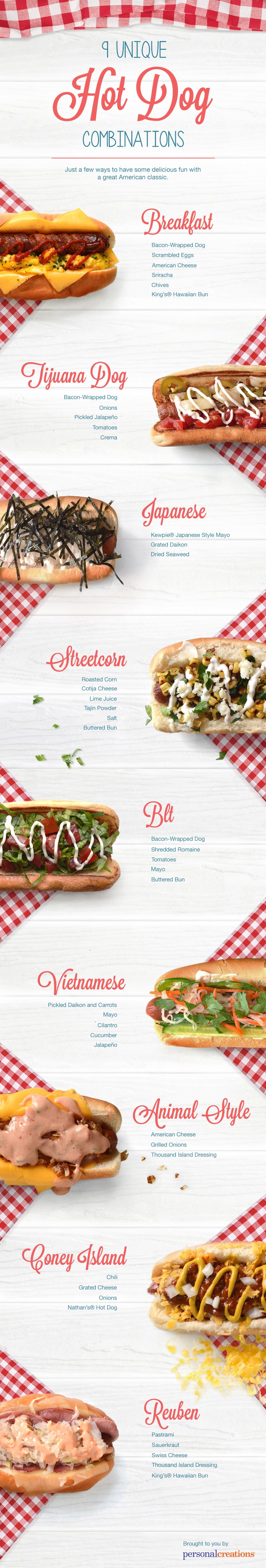 9 Unique Hot Dog Combinations