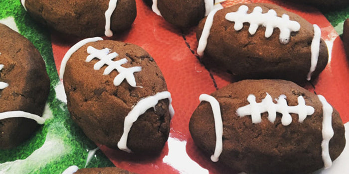 Festive brownie footballs