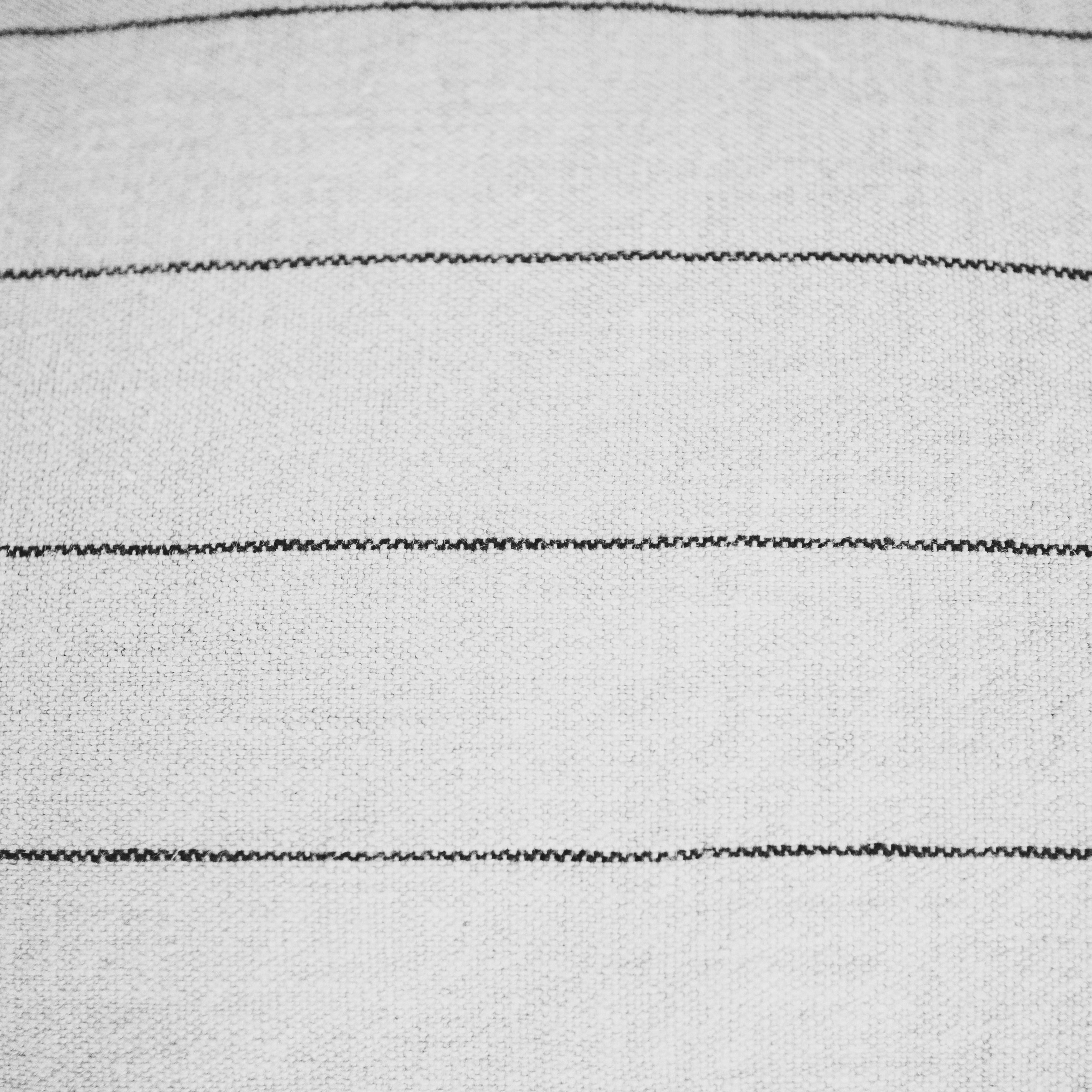 Stone Wash Linen White Stripe Tablecloth