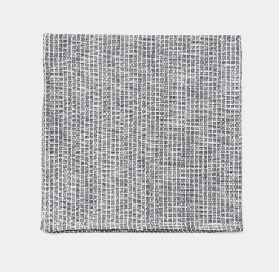 Linen Napkin Grey Thin Stripe