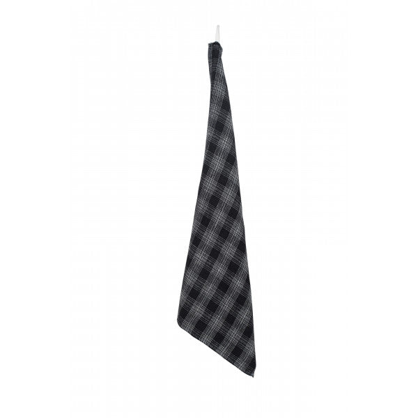 Stone Washed Linen Dish Towel / Black Check