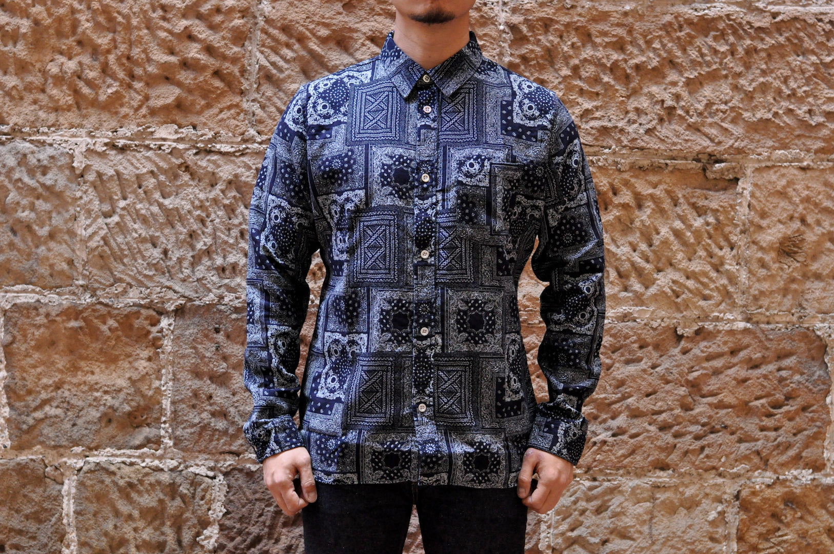 PURE BLUE JAPAN INDIGO PAISLEY JACQUARD SHIRT - CORLECTION