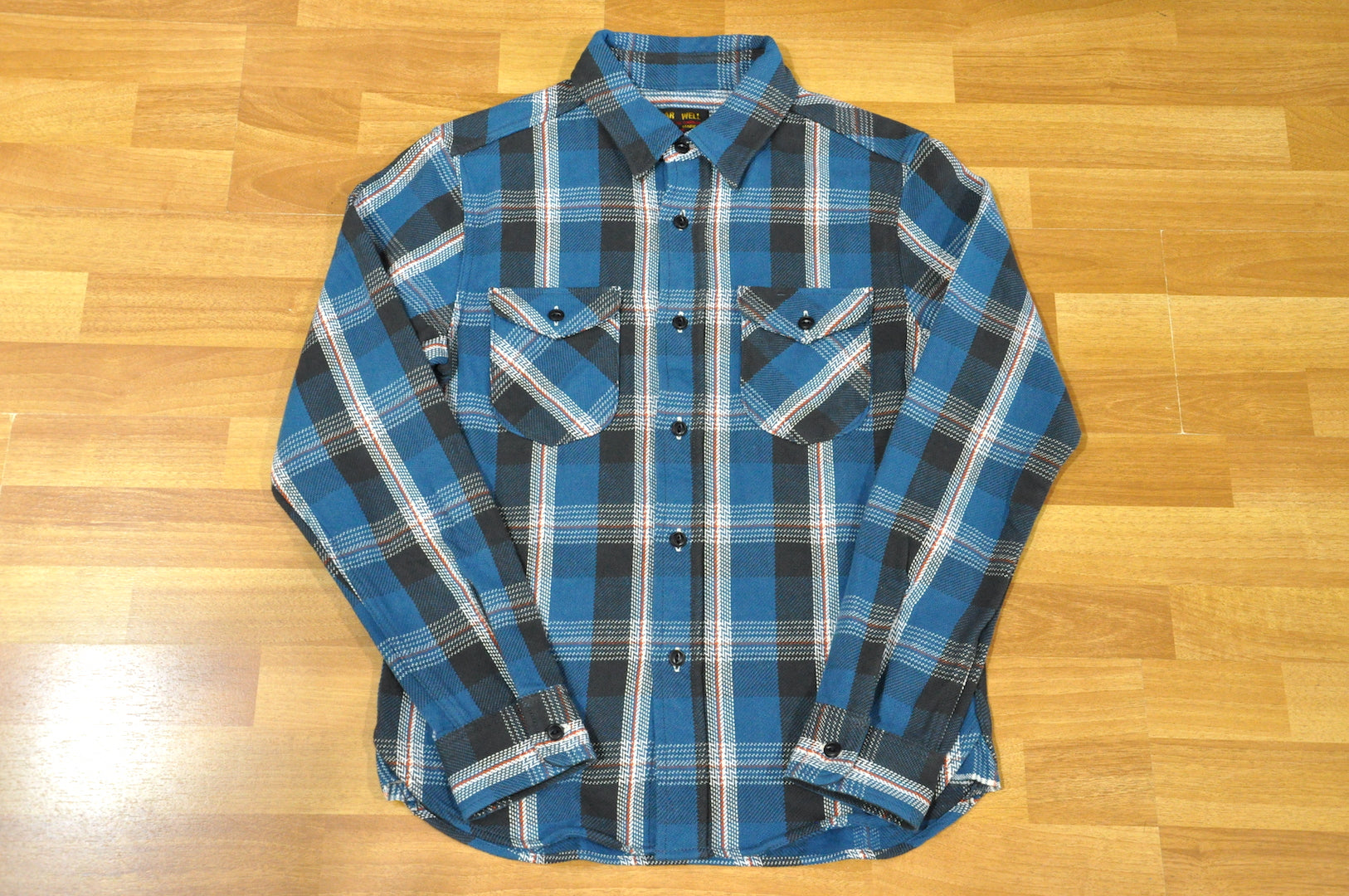 UES 14oz Heavy Flannel Work Shirt (Ocean Blue) - CORLECTION