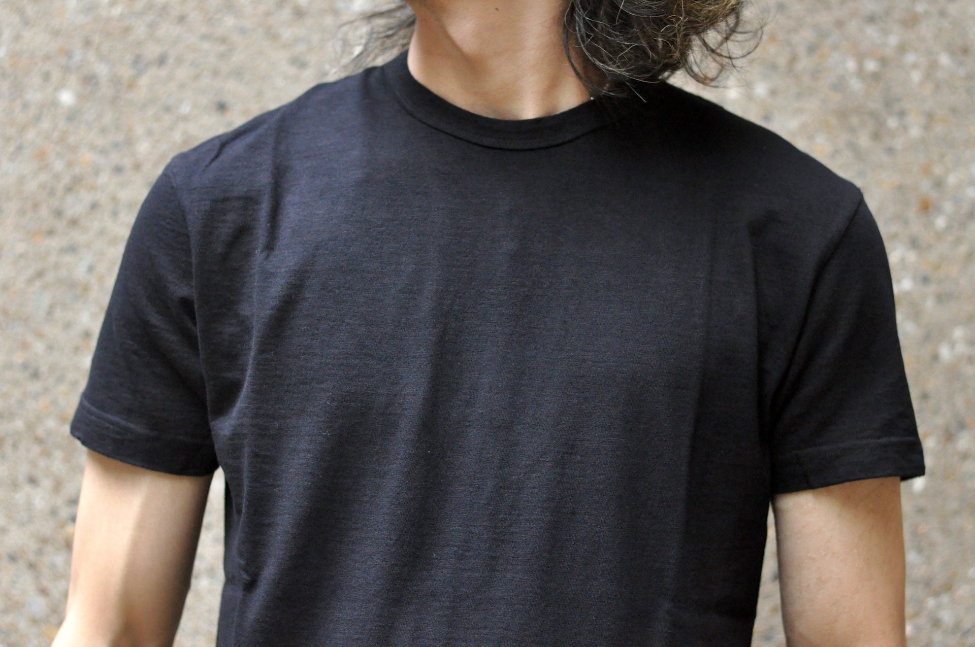 Flat Head Loopwheeled Blank T-Shirt - Black