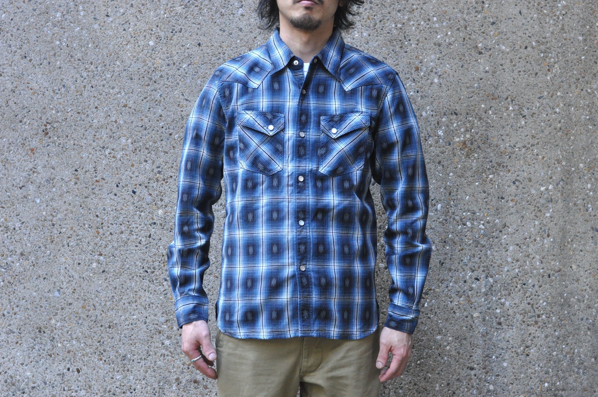 SC SUBCULTURE 60S OMBRE CHEC PRINT SHIRT