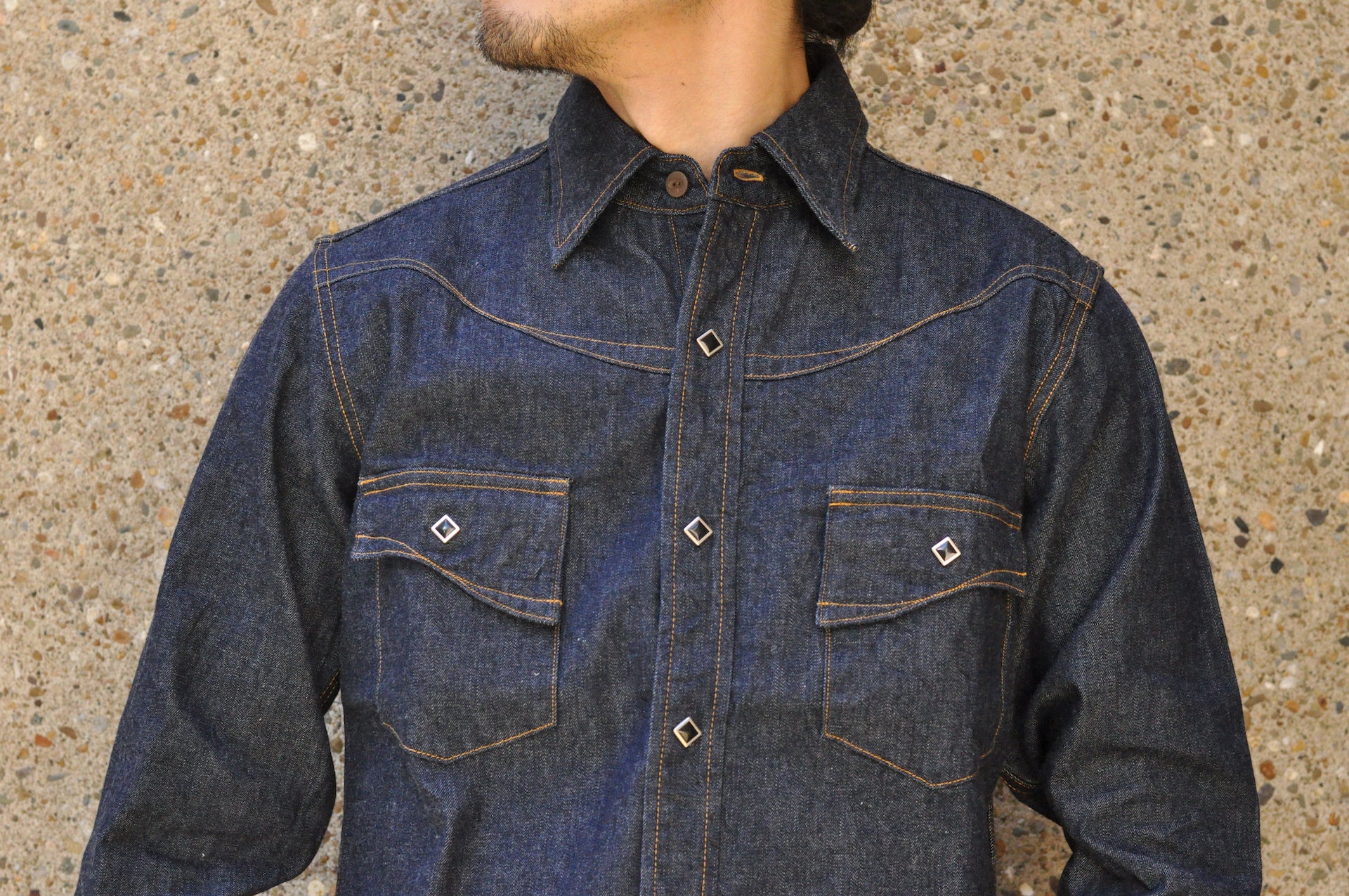 Warehouse 12oz 'Long-Horn' Denim Western Shirt - CORLECTION