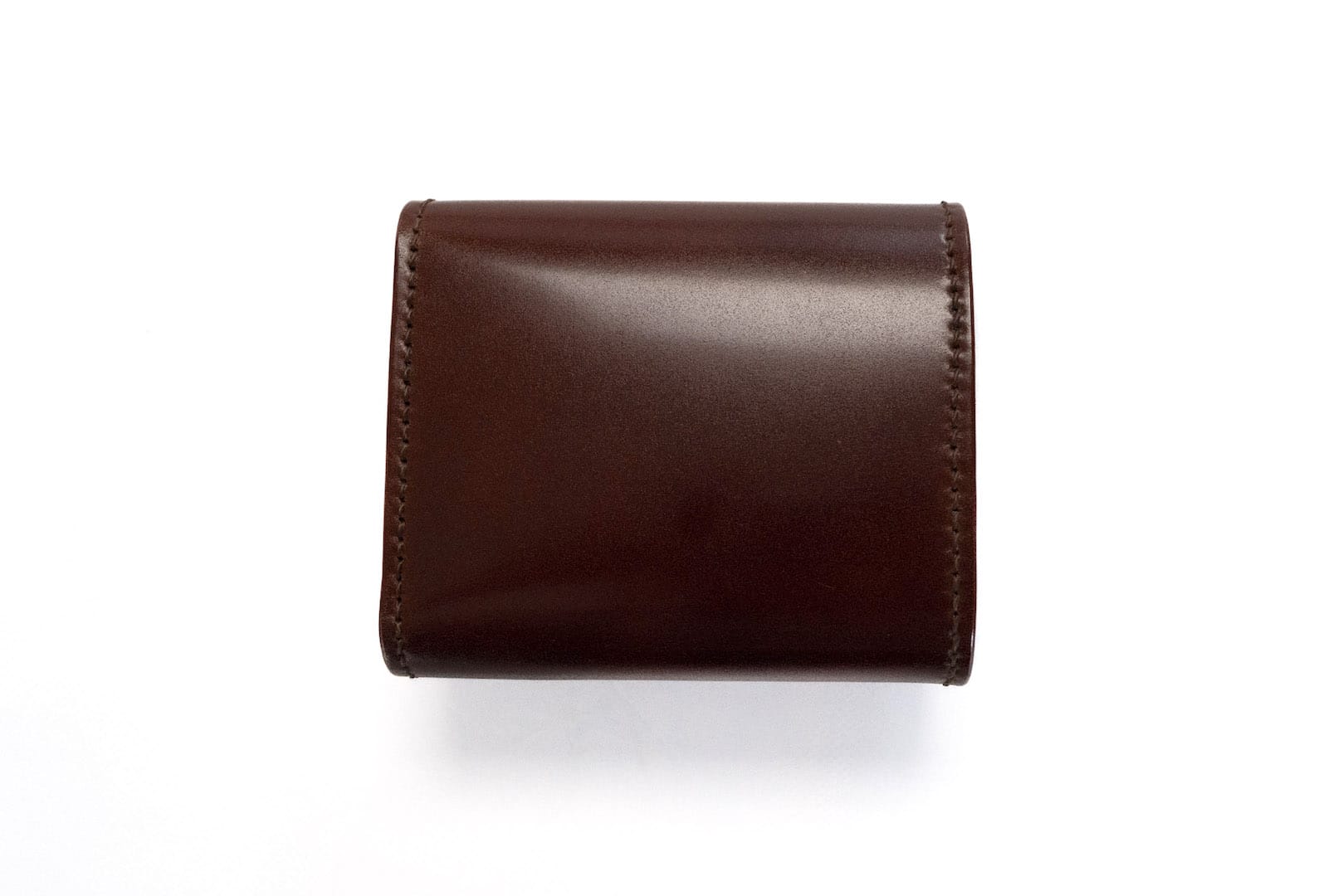 The Flat Head Quilted Deerskin Zip Short Wallet (Brown Tea-cored 