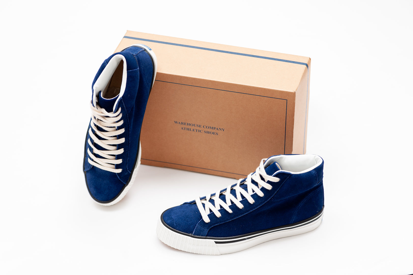 navy blue high top shoes