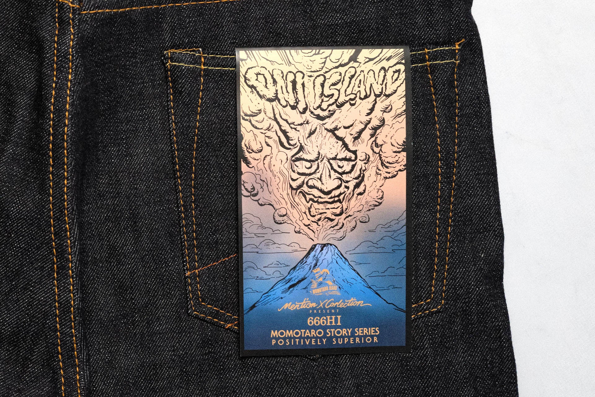 Momotaro X Corlection 14 7oz Oni Island 666hi Denim High Tapered Fi