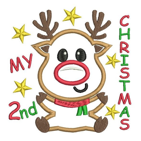 Christmas Reindeer Applique Machine Embroidery | Sweet Stitch Design ...