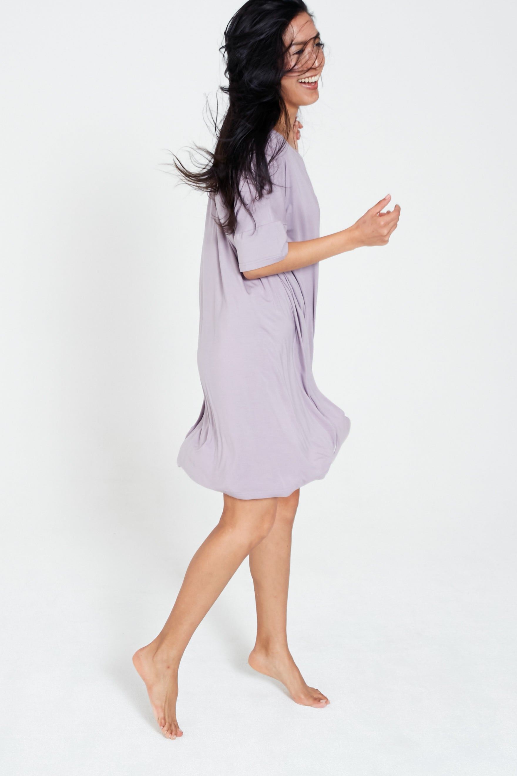 Night-Tee Sleep Dress - Lilac Smoke