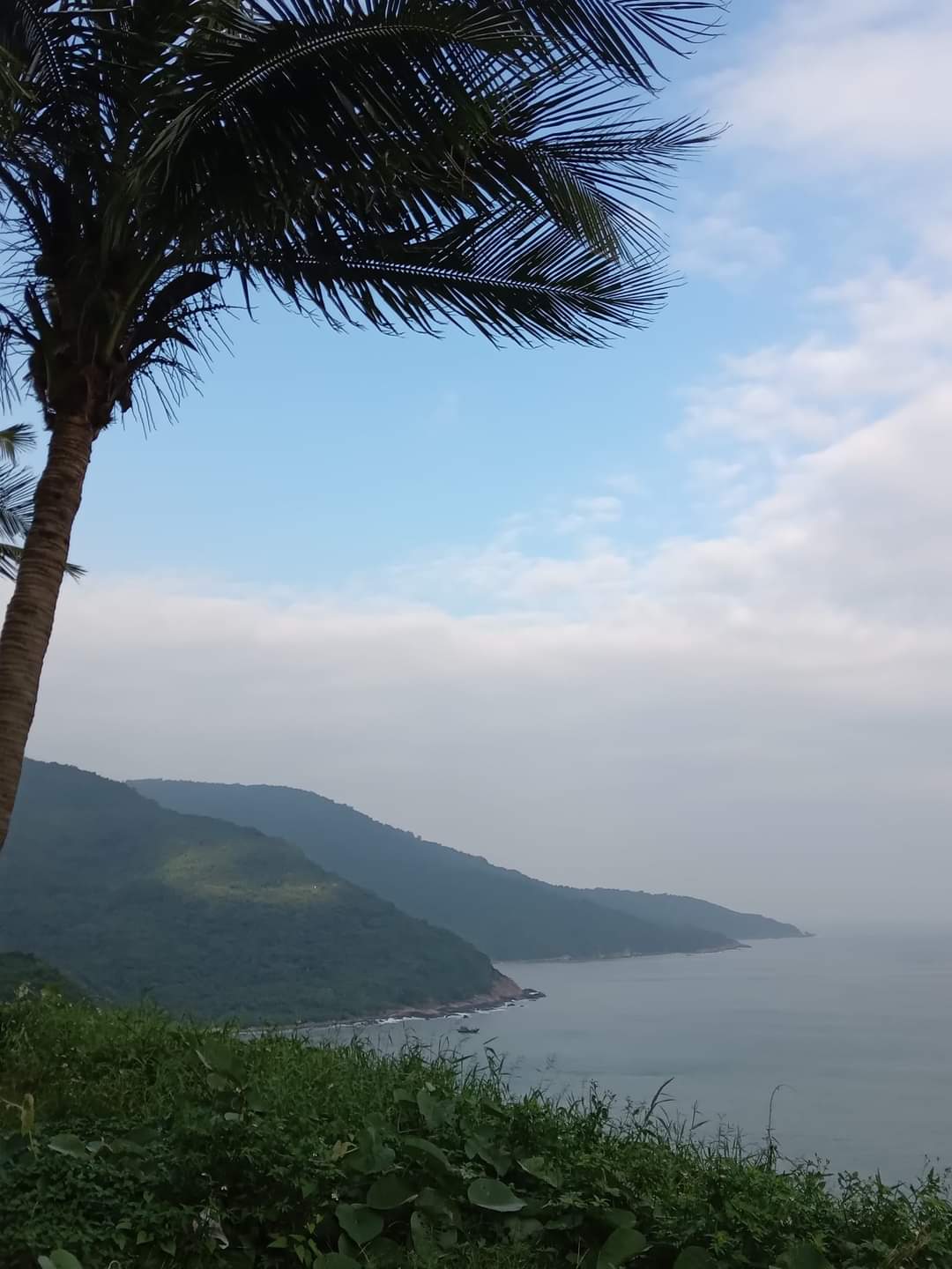 Beautiful coastal view with mountains in Vietnam